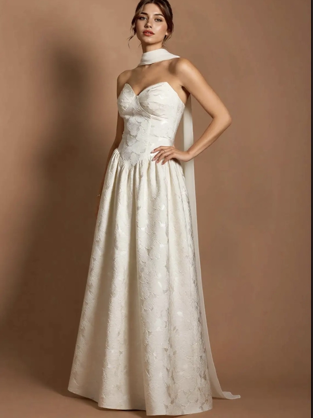 Astra French White Maxi Dress